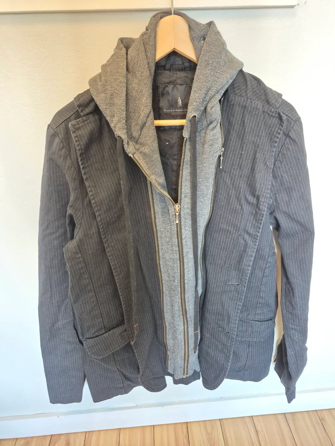 Men's Penguin Pinstripe Blazer with Hoodie #freecycle thumbnail