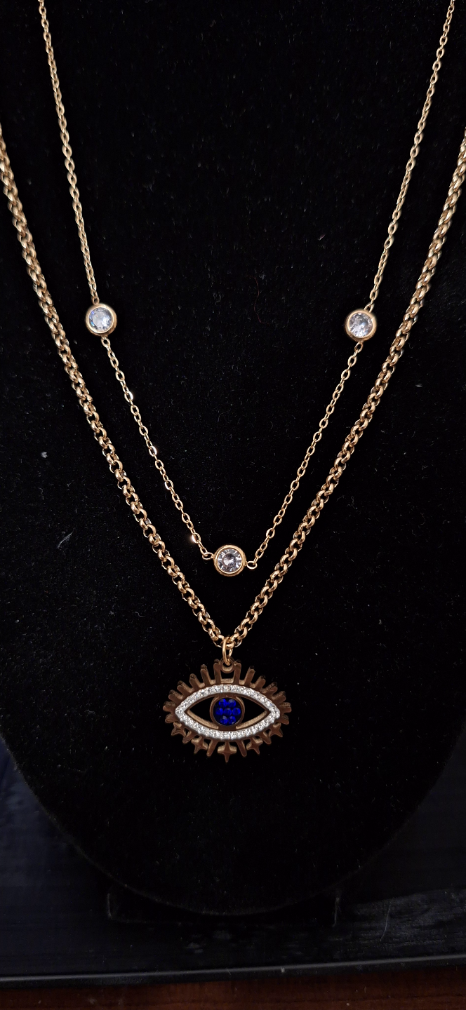 Gold Layered Evil Eye Necklace - photo 2