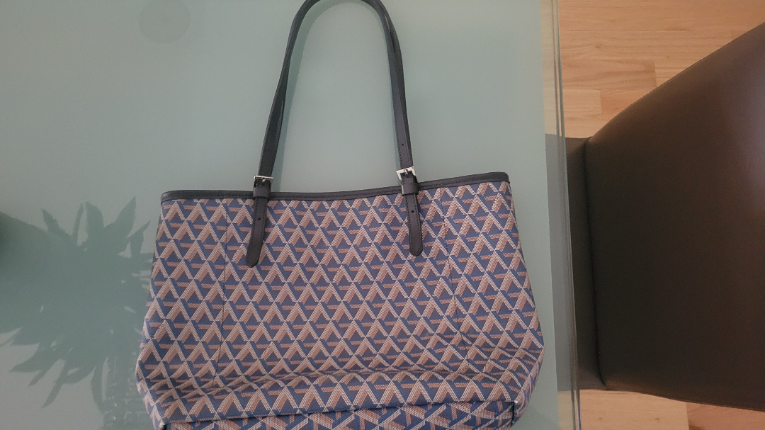 Lancaster Paris Tote Bag Blue and Beige - photo 2