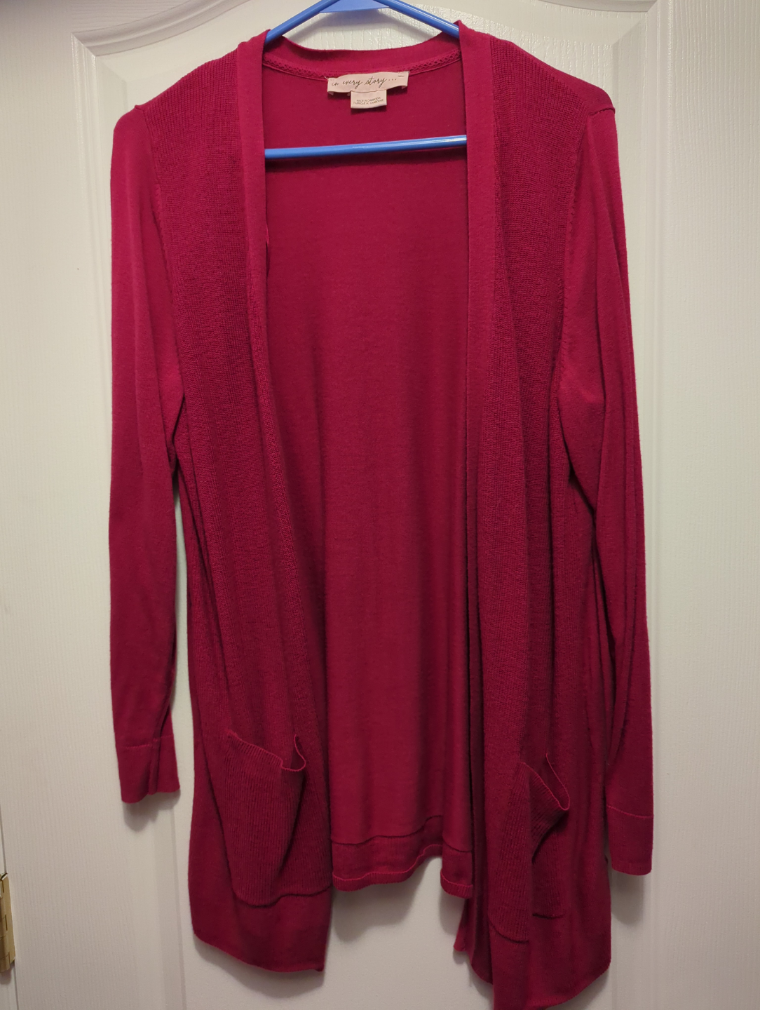 Women's Raspberry Color Cardigan Sweater