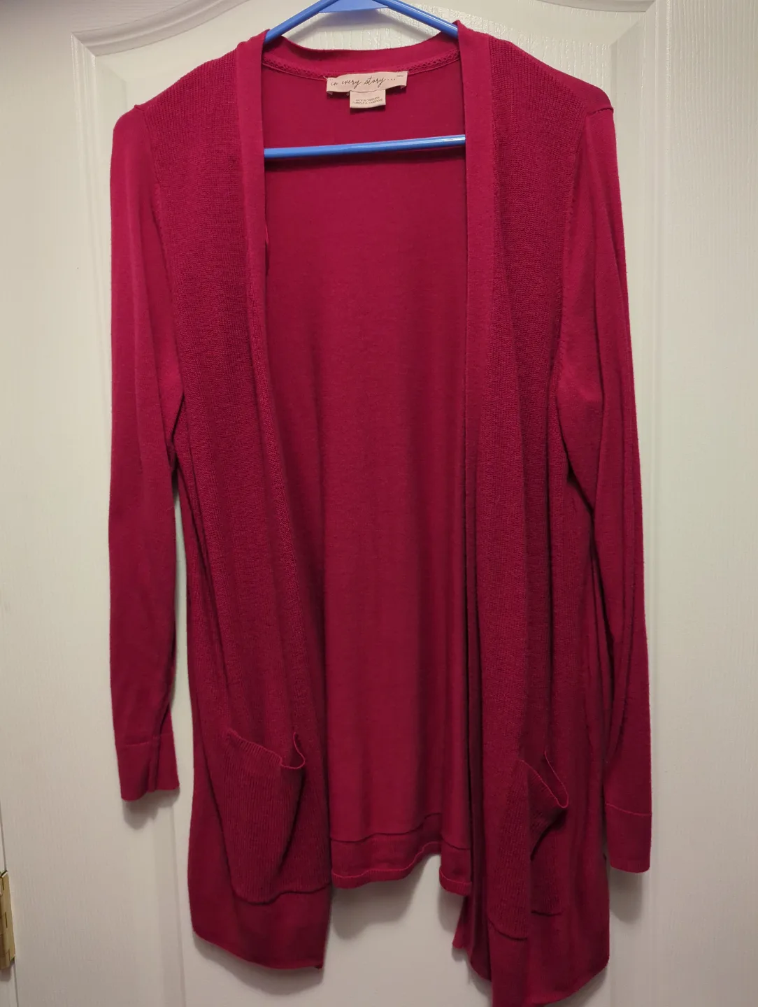 Women's Raspberry Color Cardigan Sweater thumbnail