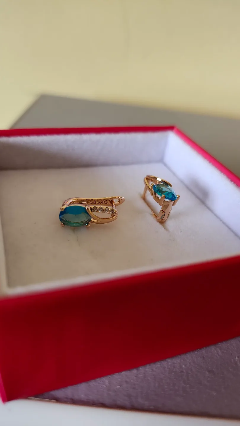 585RG (14K) Rolled Gold Blue Earrings image indicator(4)