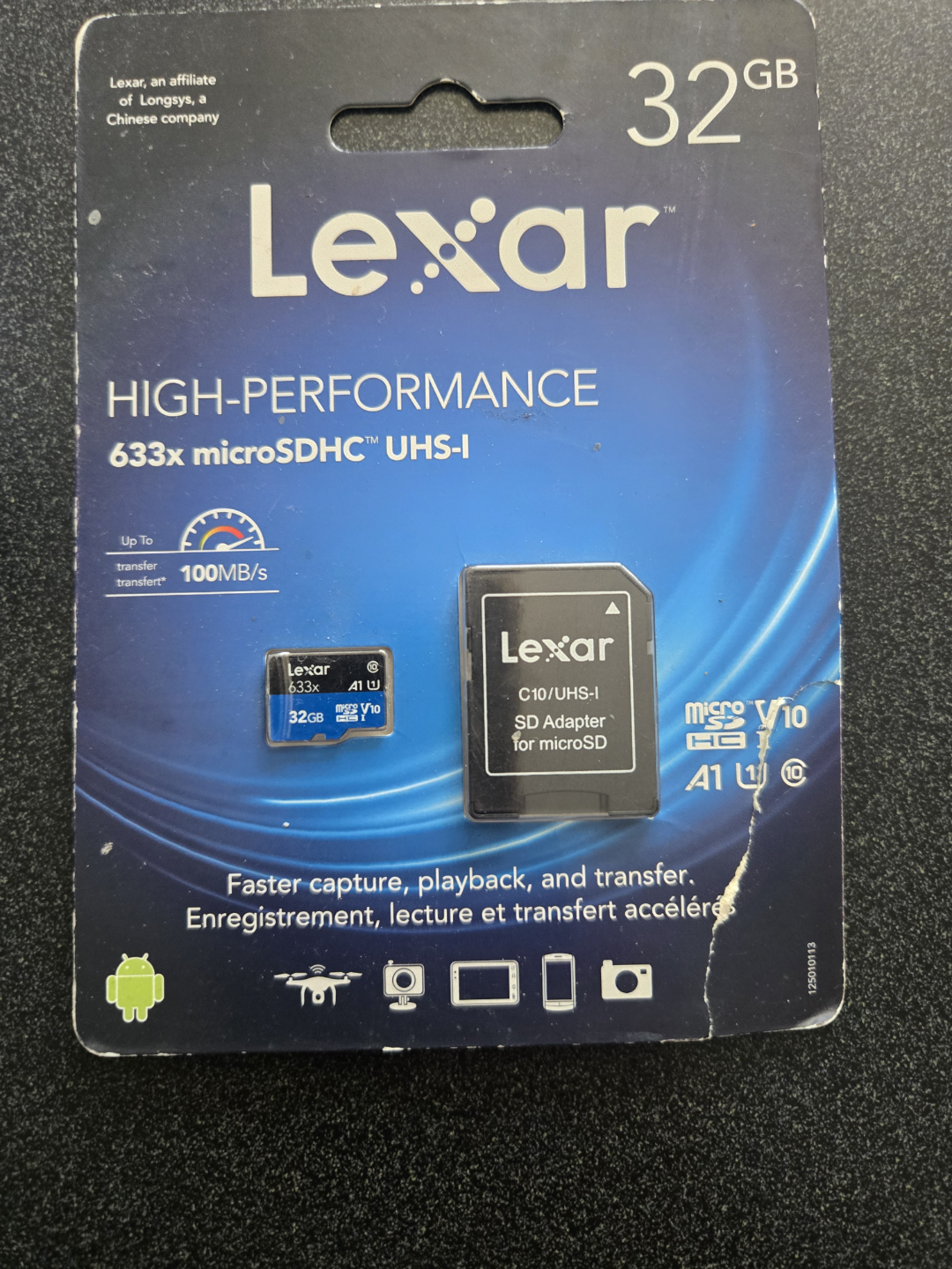 Lexar 32GB microSDHC UHS-I Card with Adapter