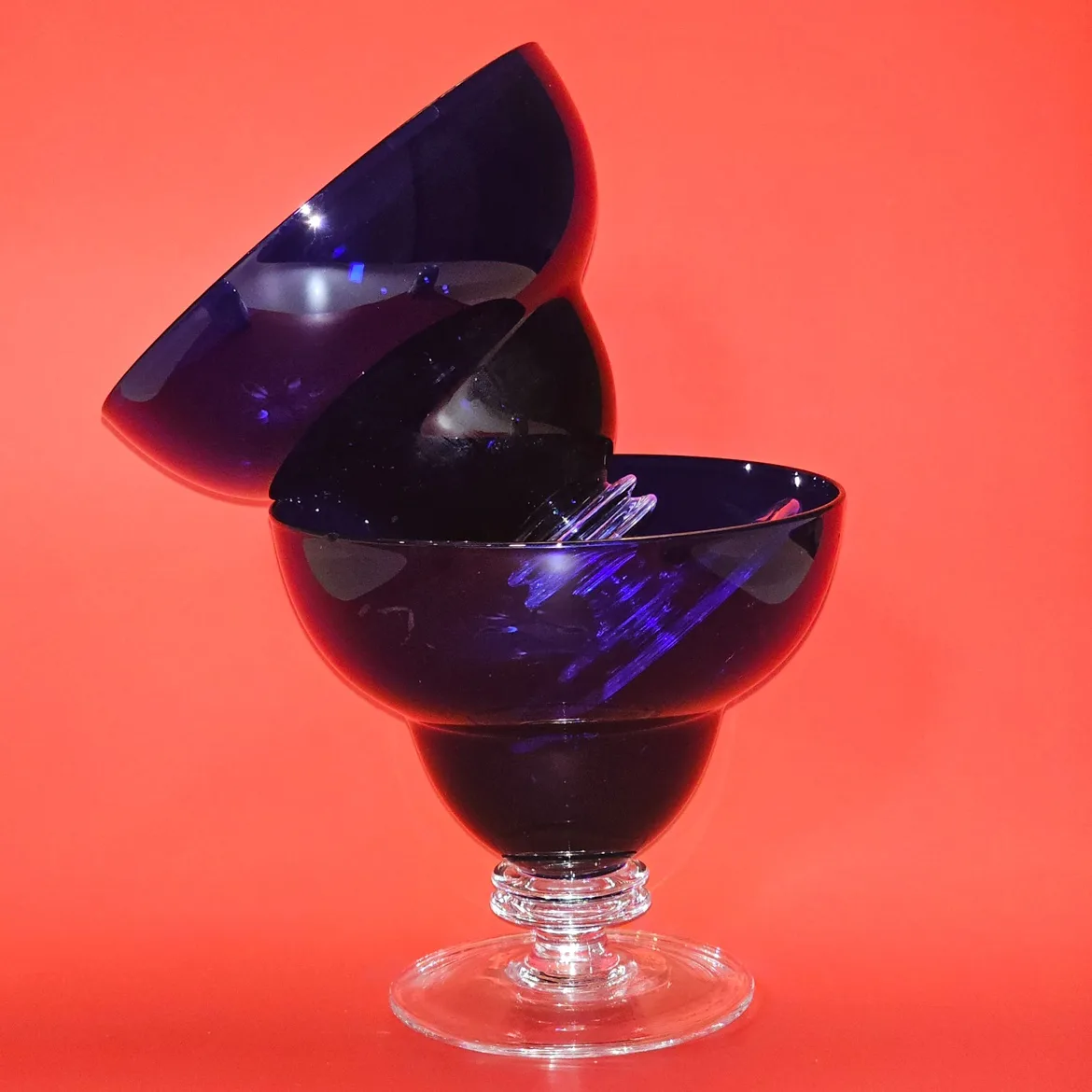 Shop Garage Sale: Cobalt Blue Dessert Bowls or Cocktail Glasses thumbnail