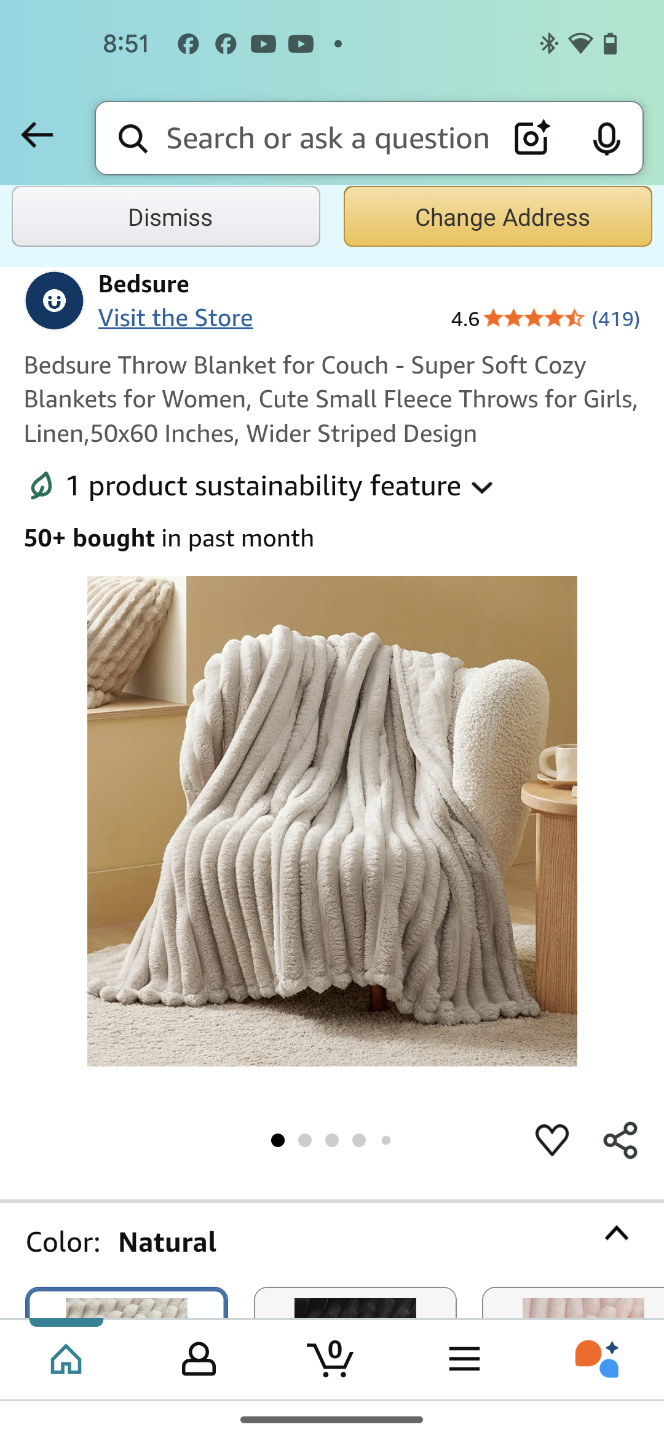 Bedsure Throw Blanket - Natural brand new