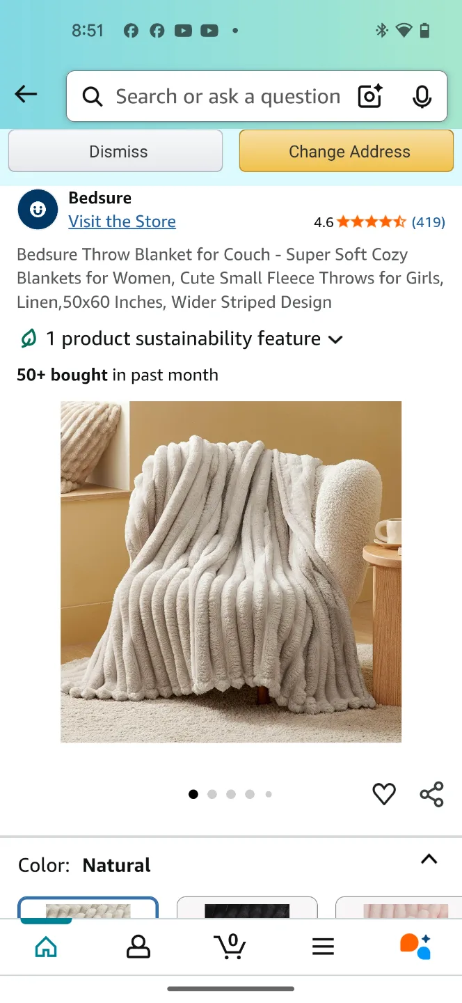 Bedsure Throw Blanket - Natural brand new thumbnail