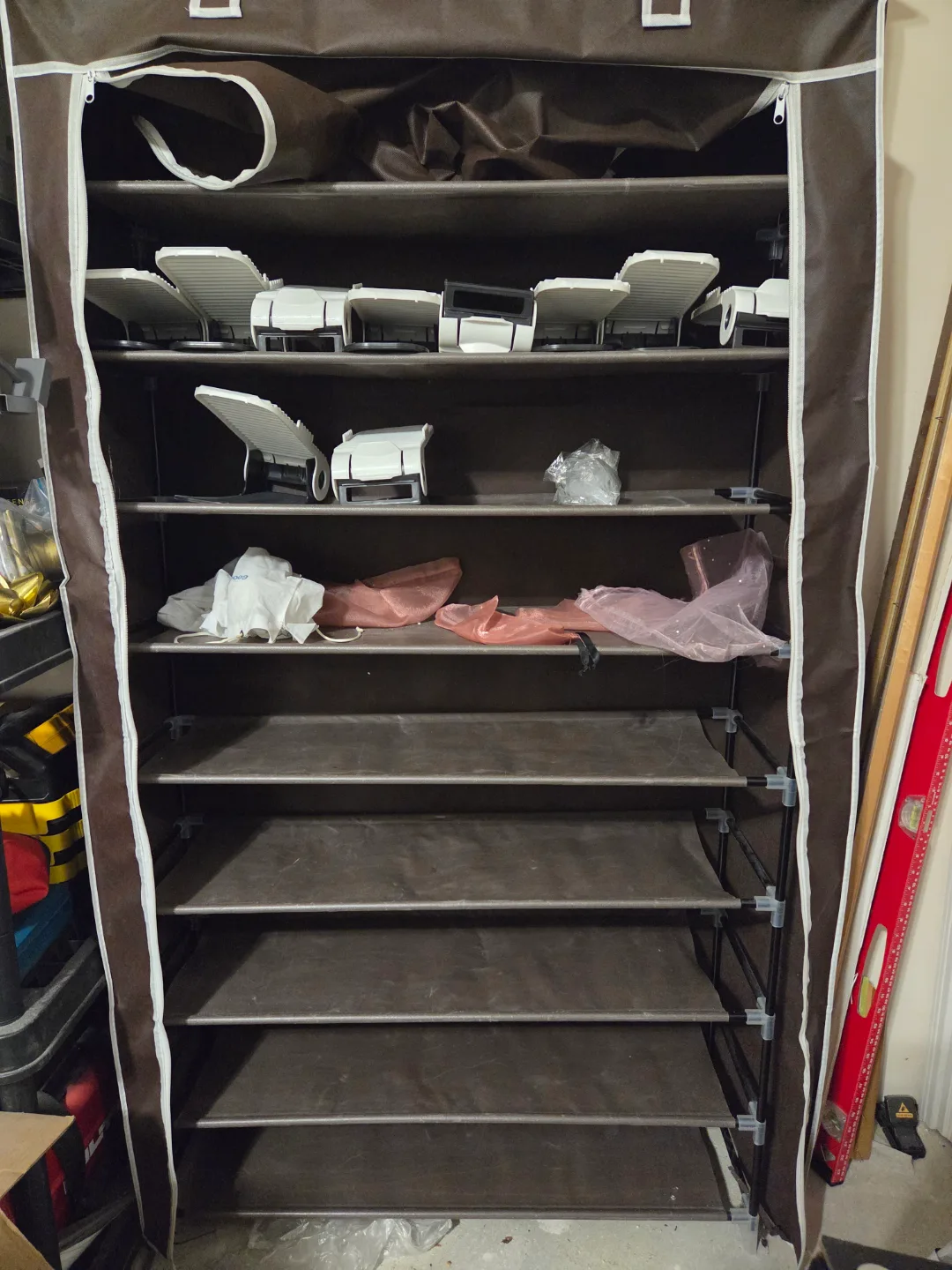 Shoes Storage Shelving Rack & 10 Pair Adjustable Shoe Stackers image indicator(4)