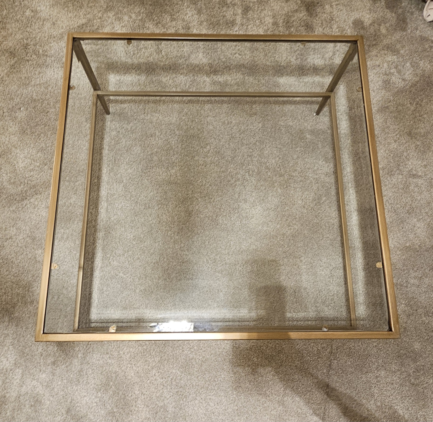 Coffee table with glass top