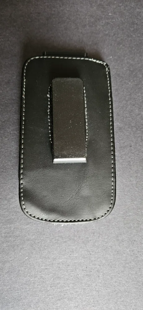 #freecycle - Black Leather Cell Phone Pouch with Belt Clip image indicator(2)