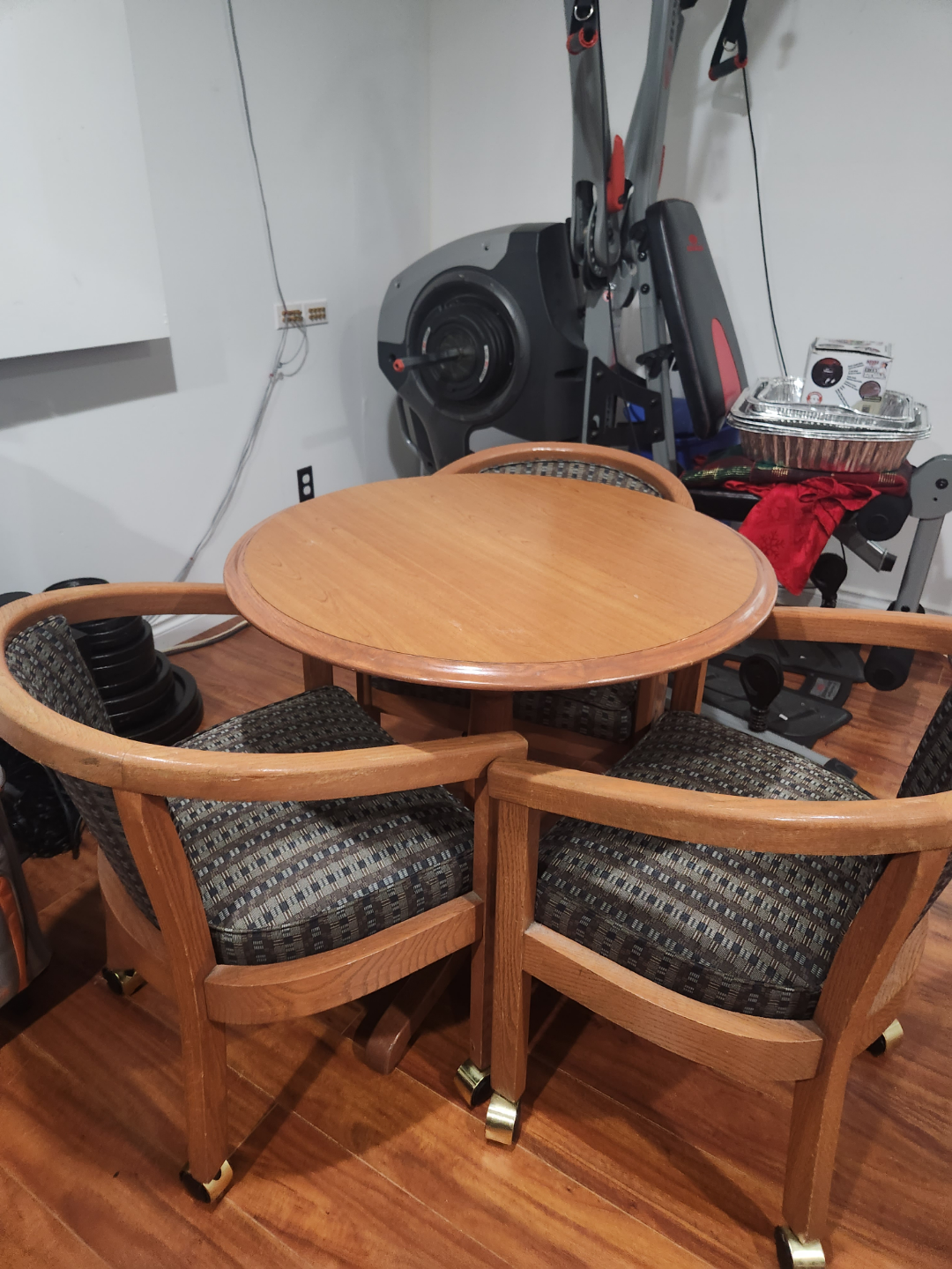 Round Wooden Table and Two Chairs Set - photo 2
