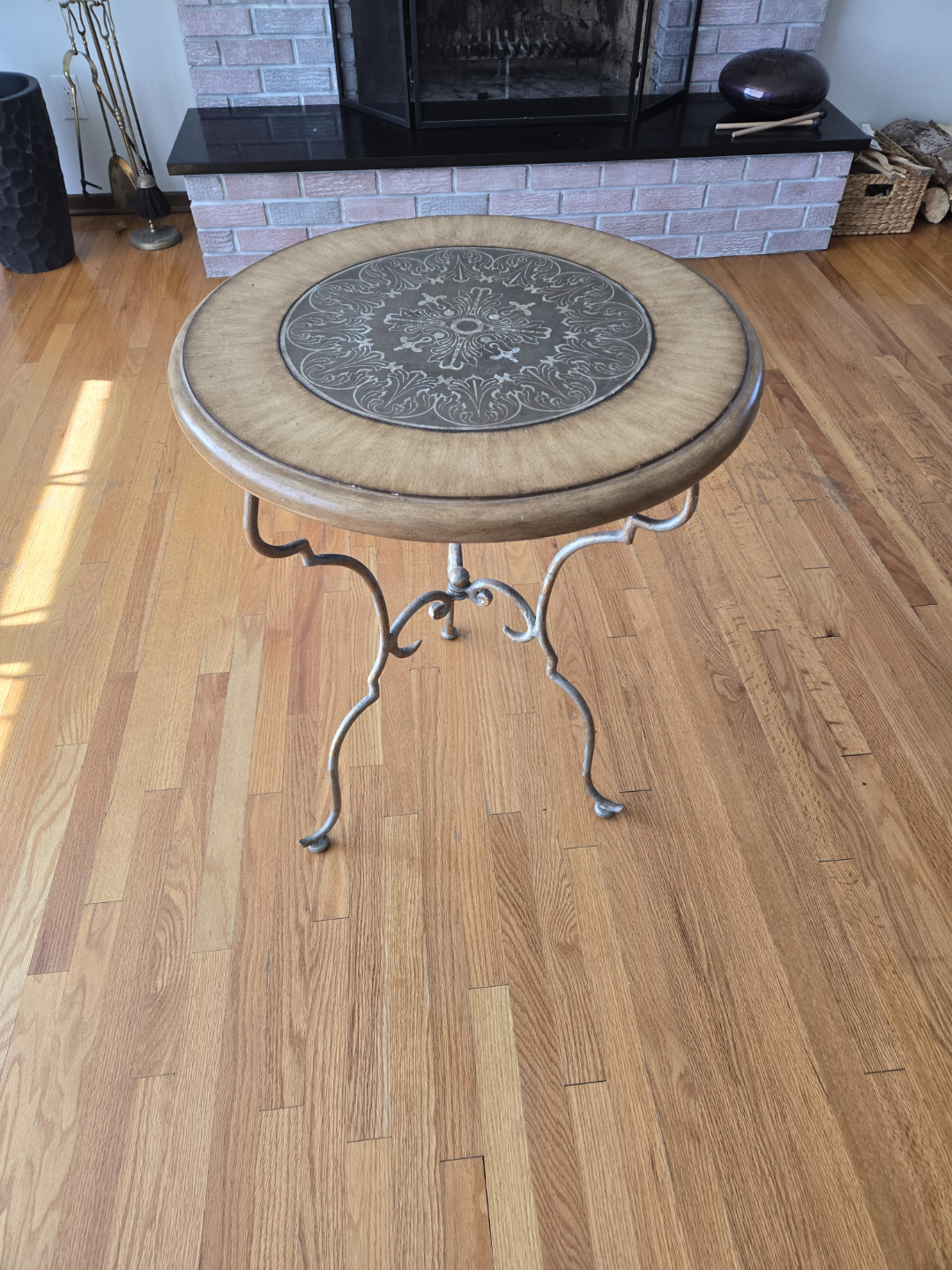 Ornate Round Accent Table