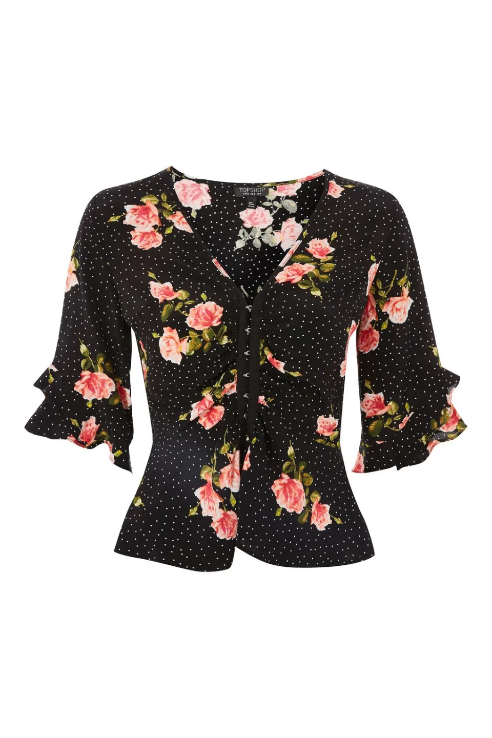Topshop Floral Button-Up Blouse 🏒 thumbnail