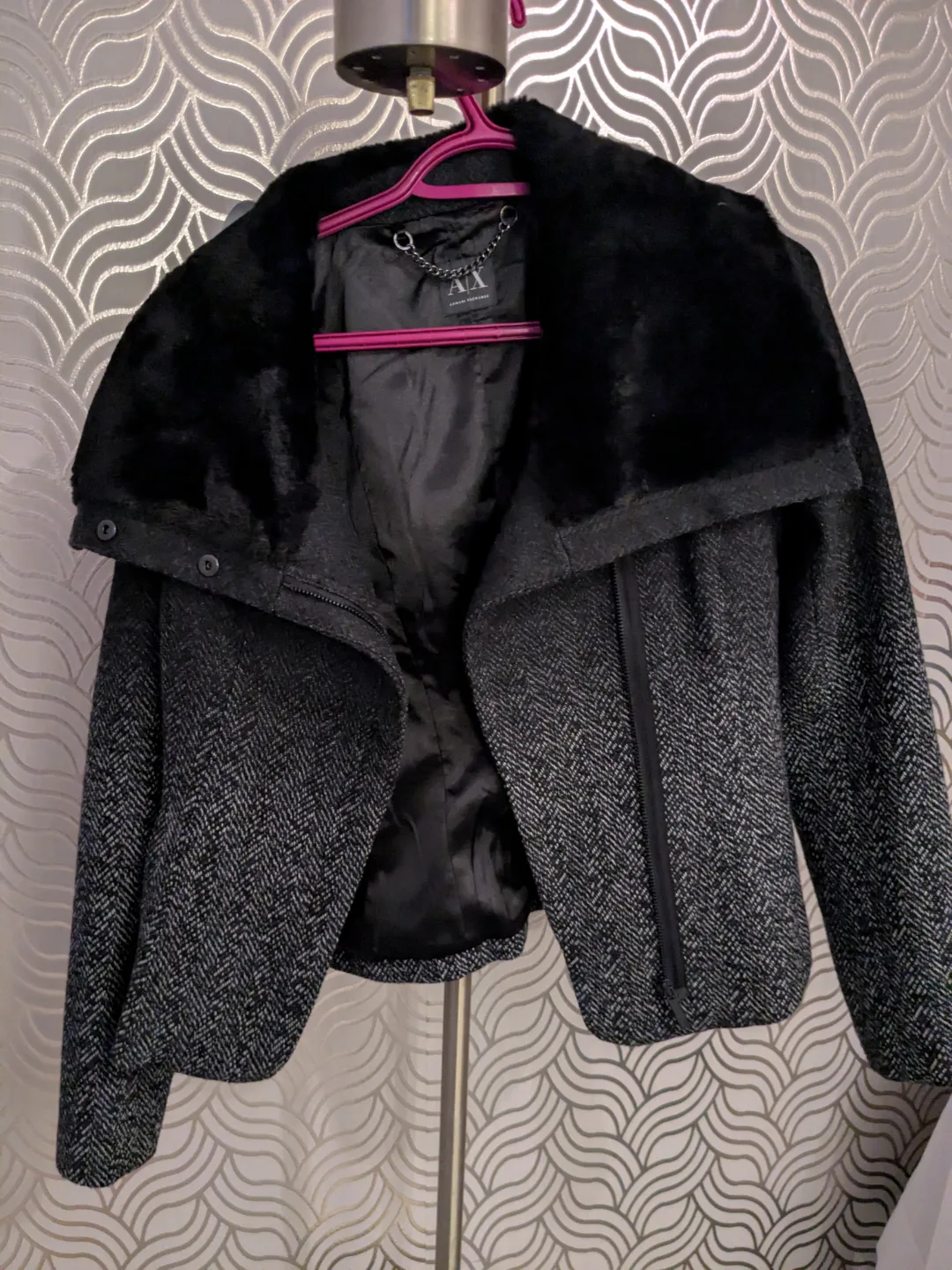 A|X Armani Exchange Black and Grey Tweed Jacket thumbnail