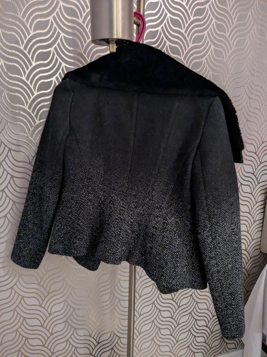 A|X Armani Exchange Black and Grey Tweed Jacket image indicator(2)