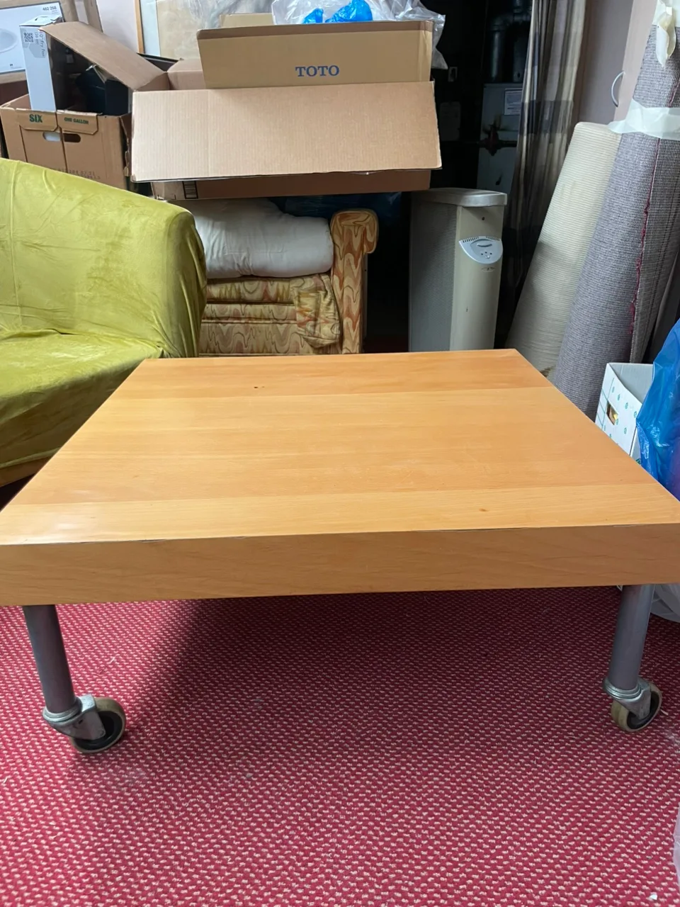 Modern Low Square Accent Coffee Table With Wheels image indicator(2)