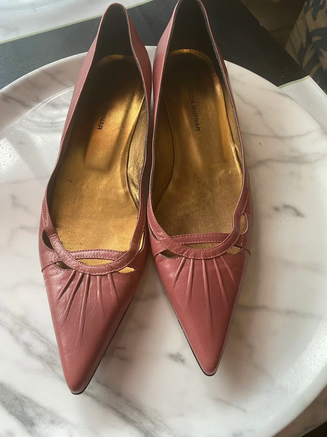 Luisa Mirani Pink Leather Pointed-Toe Heels thumbnail