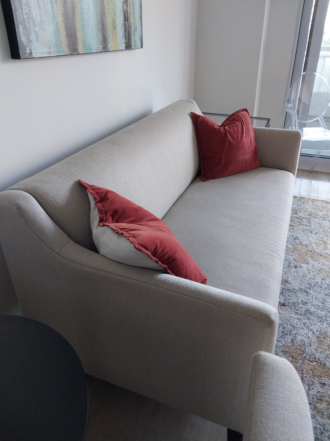 Beige Crate and Barrel Sofa