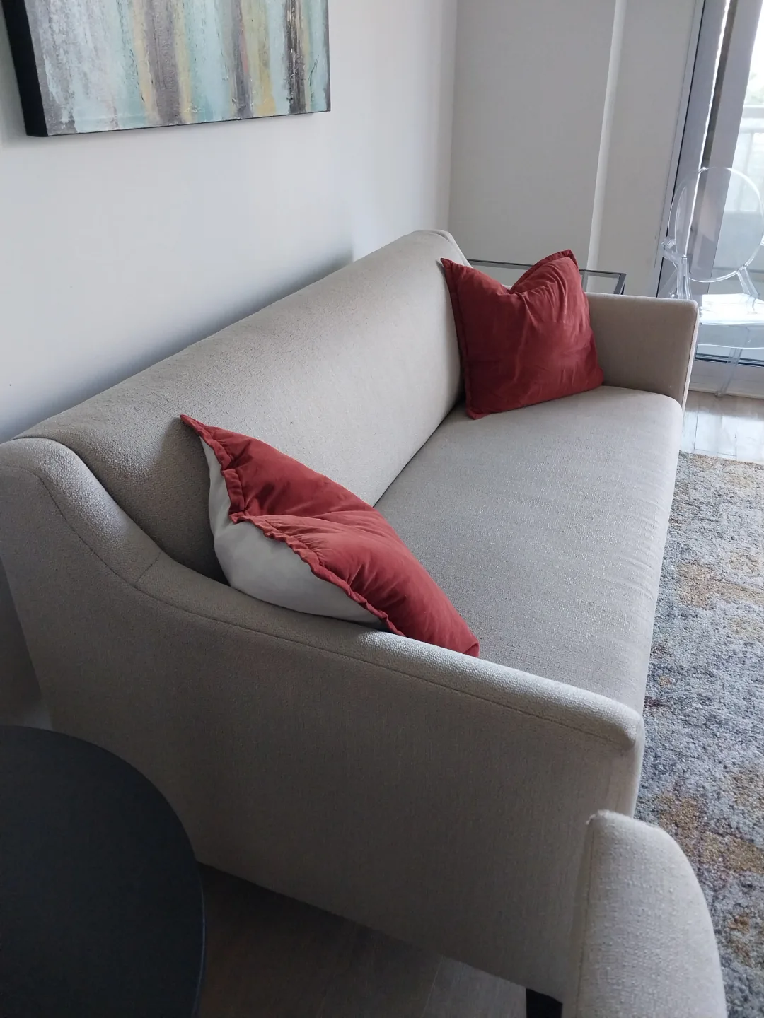 Beige Crate and Barrel Sofa thumbnail