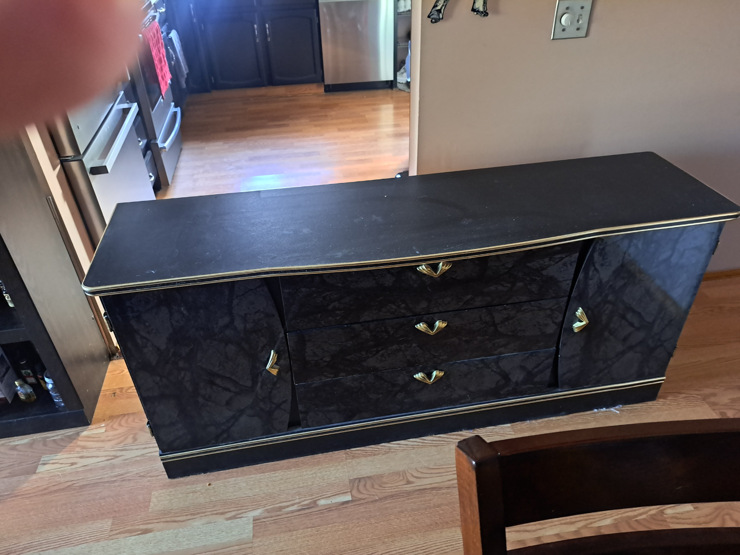 Black and Gold Vanity Set with Mirror - photo 3