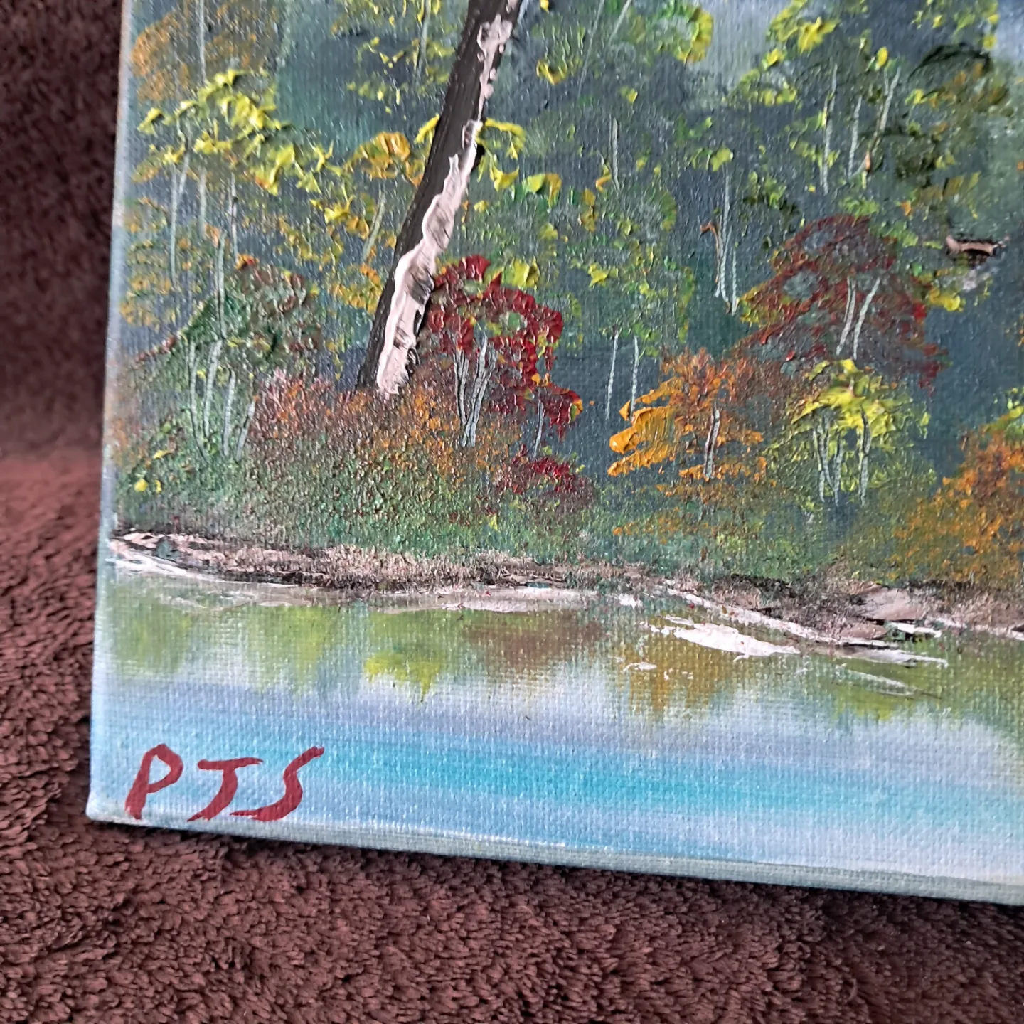 Original Mountain Lake Landscape Painting image indicator(4)