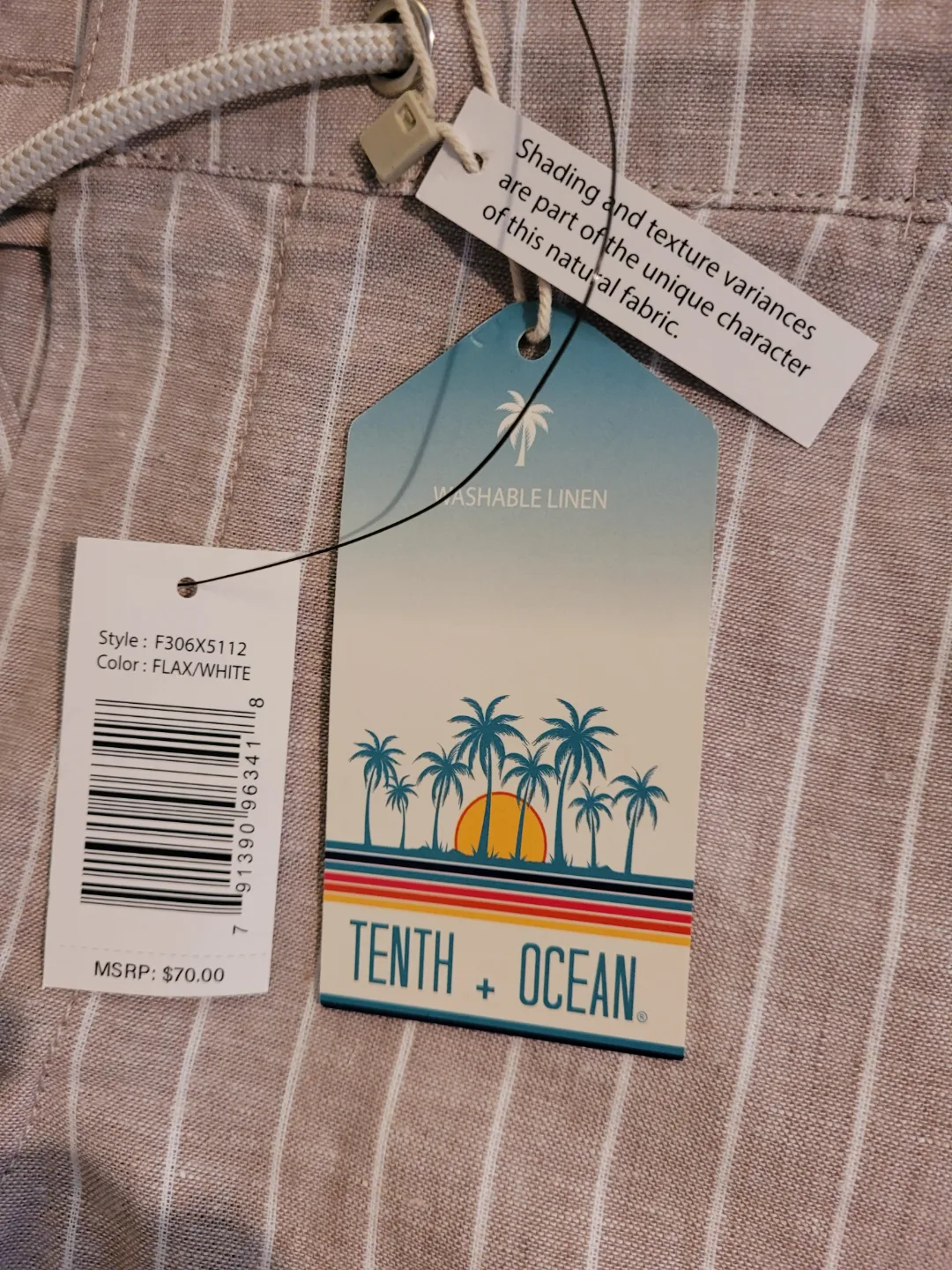 Tenth + Ocean Men's Washable Linen Pinstripe Pants thumbnail