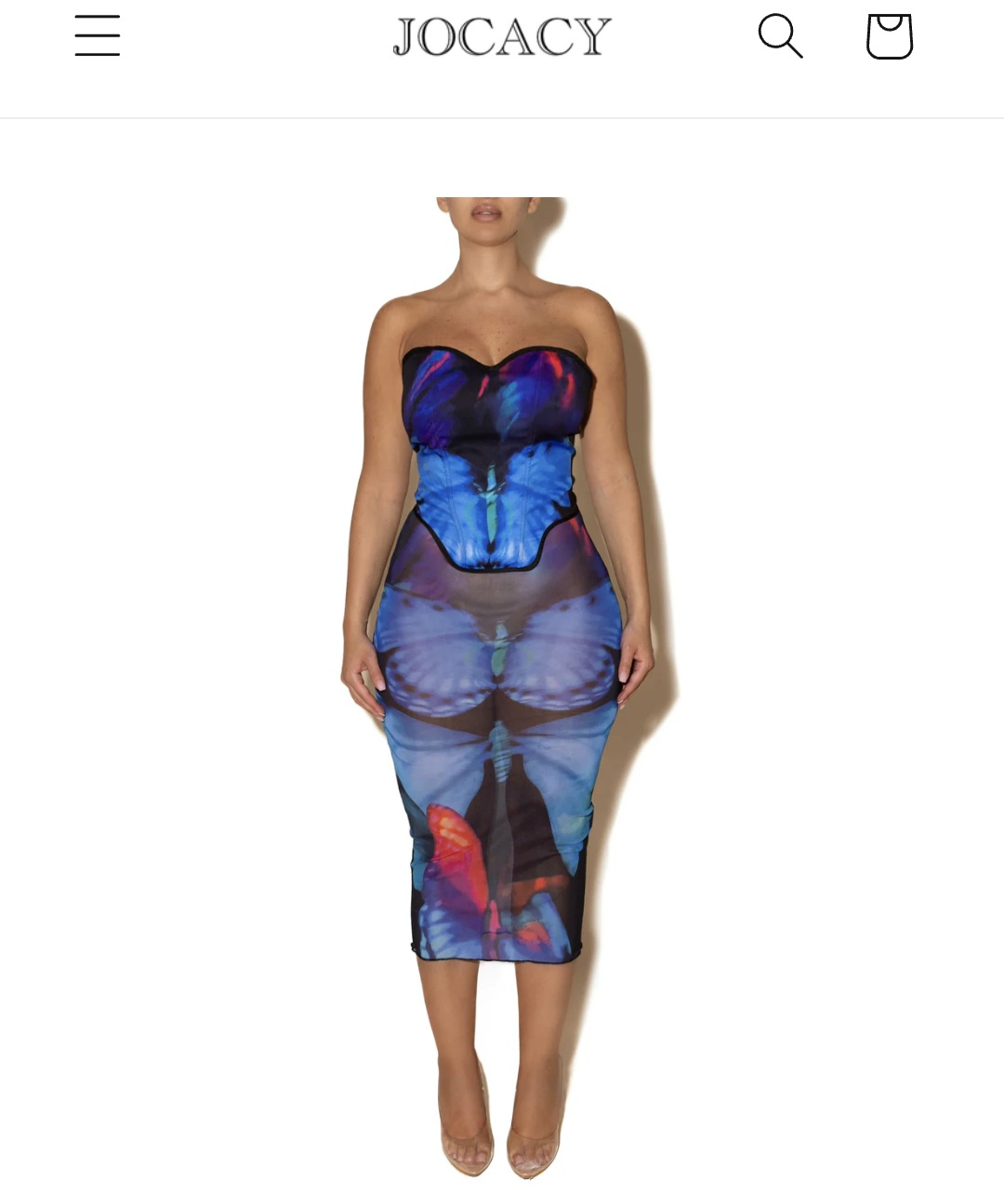 Jocacy Butterfly Mesh Midi Dress
