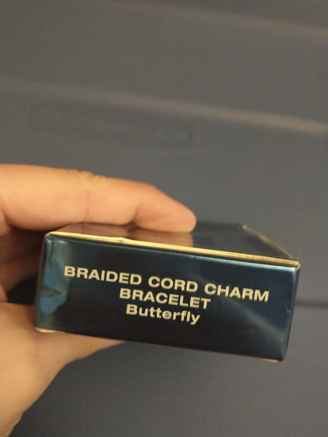 NIB! AVON BRAIDED CORD BUTTERFLY CHARM BRACELET image indicator(2)