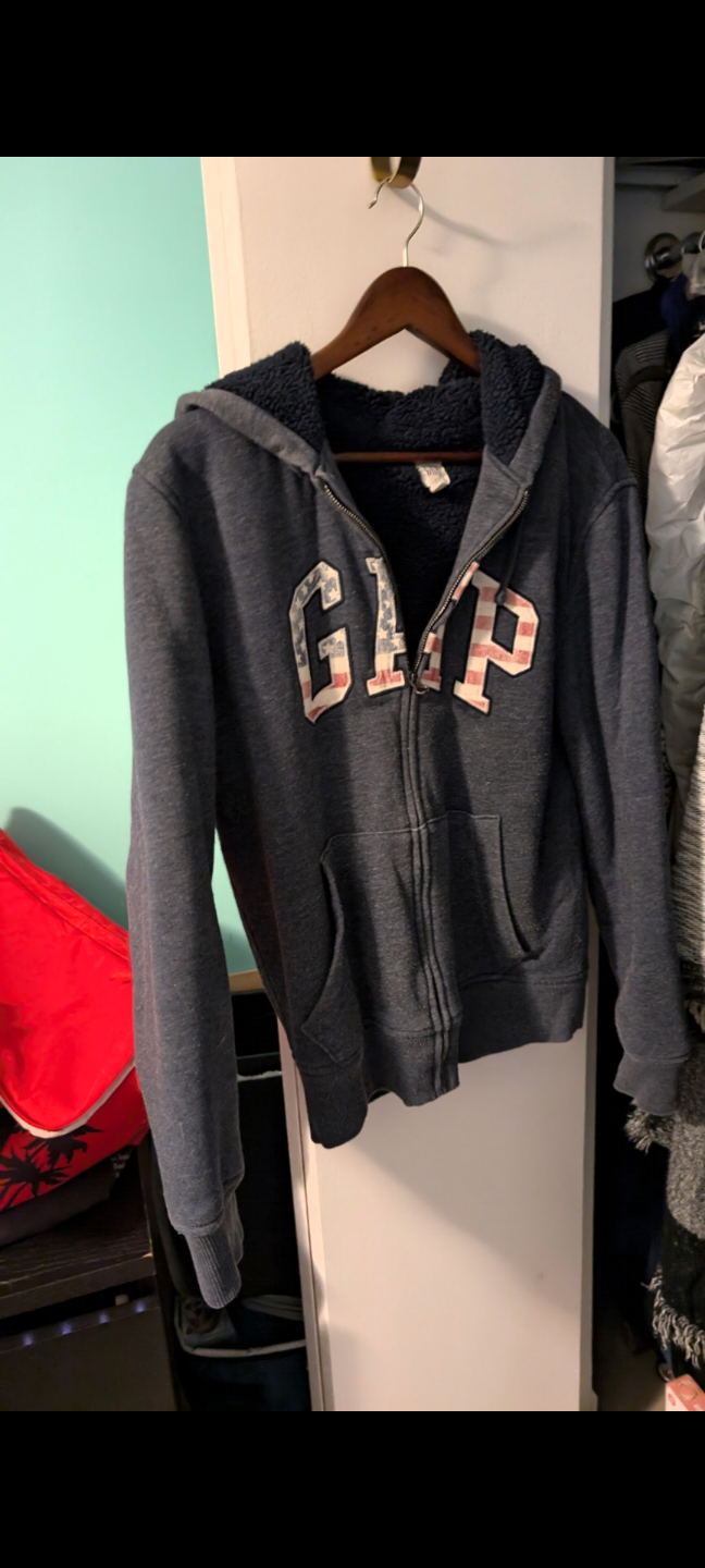Gap Men's Sherpa-Lined Zip-Up Hoodie