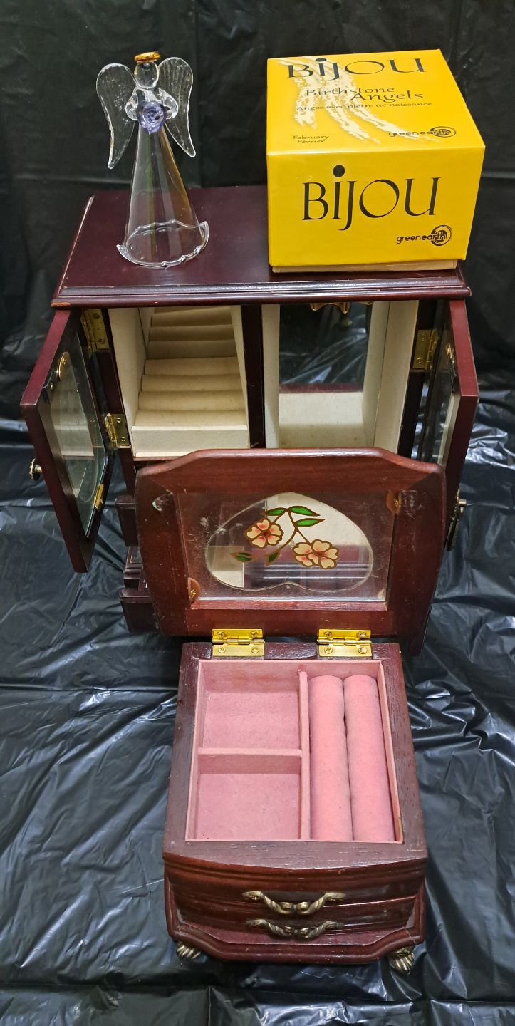 Two Vintage Wooden Jewelry Boxes - photo 5