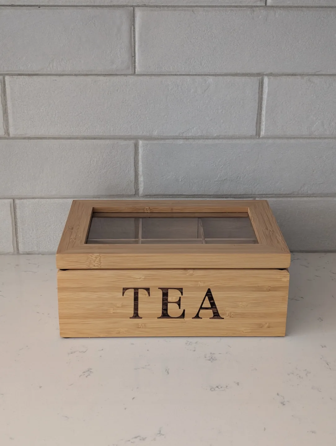 Bamboo Tea Box with Glass Lid thumbnail