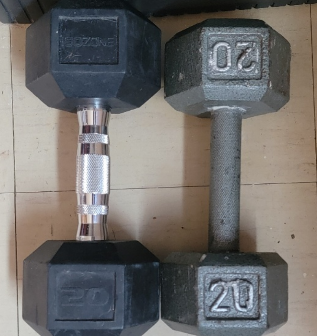 Pair of 20lb Hex Dumbbells