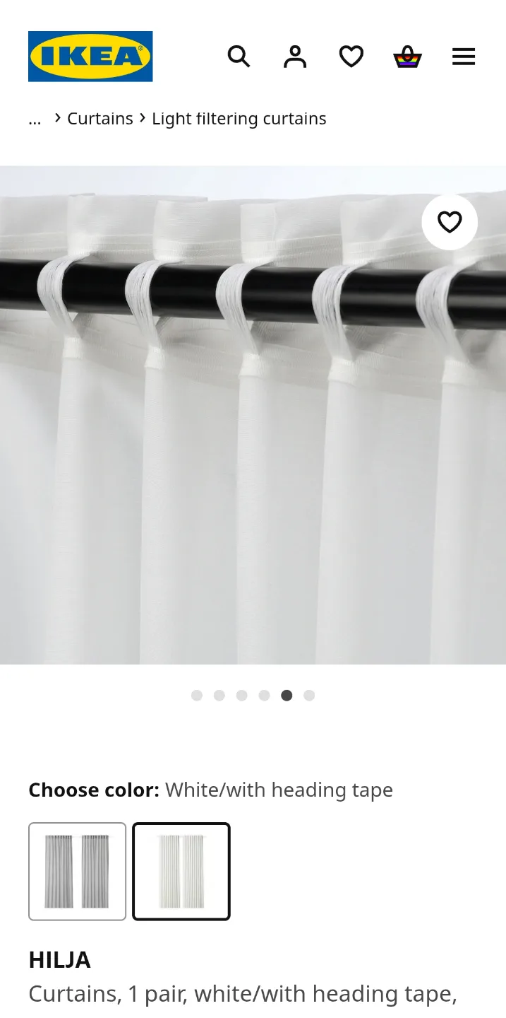 IKEA HILJA Curtains - White image indicator(2)