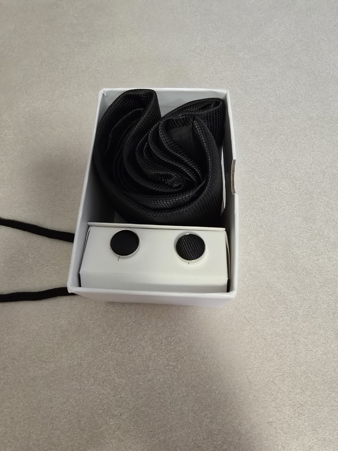 Men's Black Silk Tie and Cufflinks Gift Set - photo 2