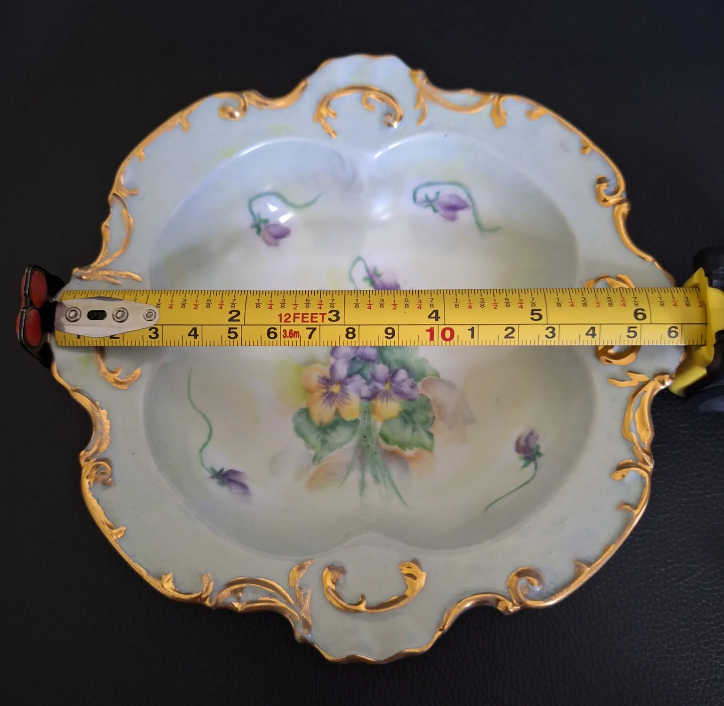 Antique N. Adams hand-painted porcelain bowl image indicator(9)