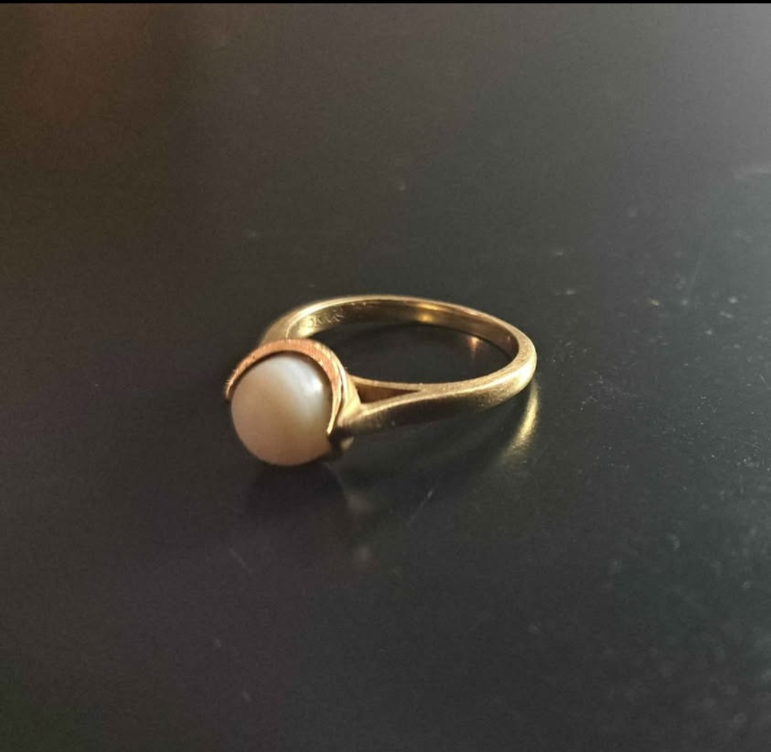 Vintage 10k Solid Gold, Real Genuine Pearl Ring - photo 3