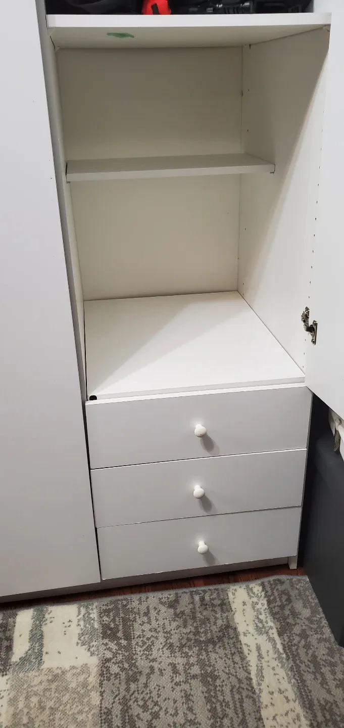 LARGE 7 ft. tall White cabinet with Shelves and Drawers image indicator(3)
