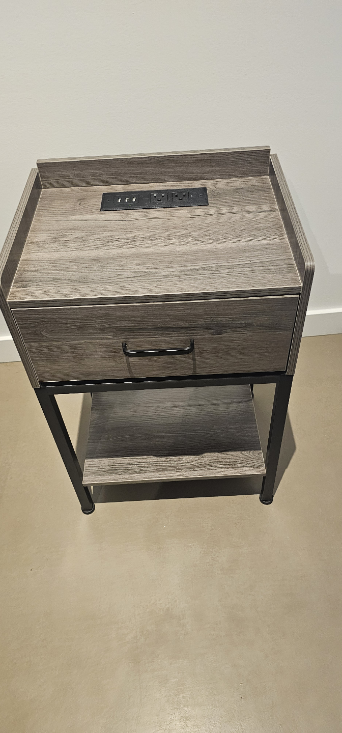 Modern Nightstand with Built-in Outlets - photo 2