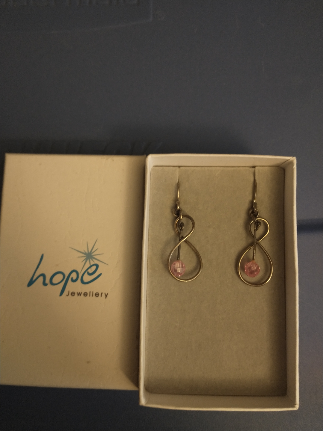 NEW! STERLING SILVER AND PINK CRYSTAL INFINITY EARRINGS - photo 2