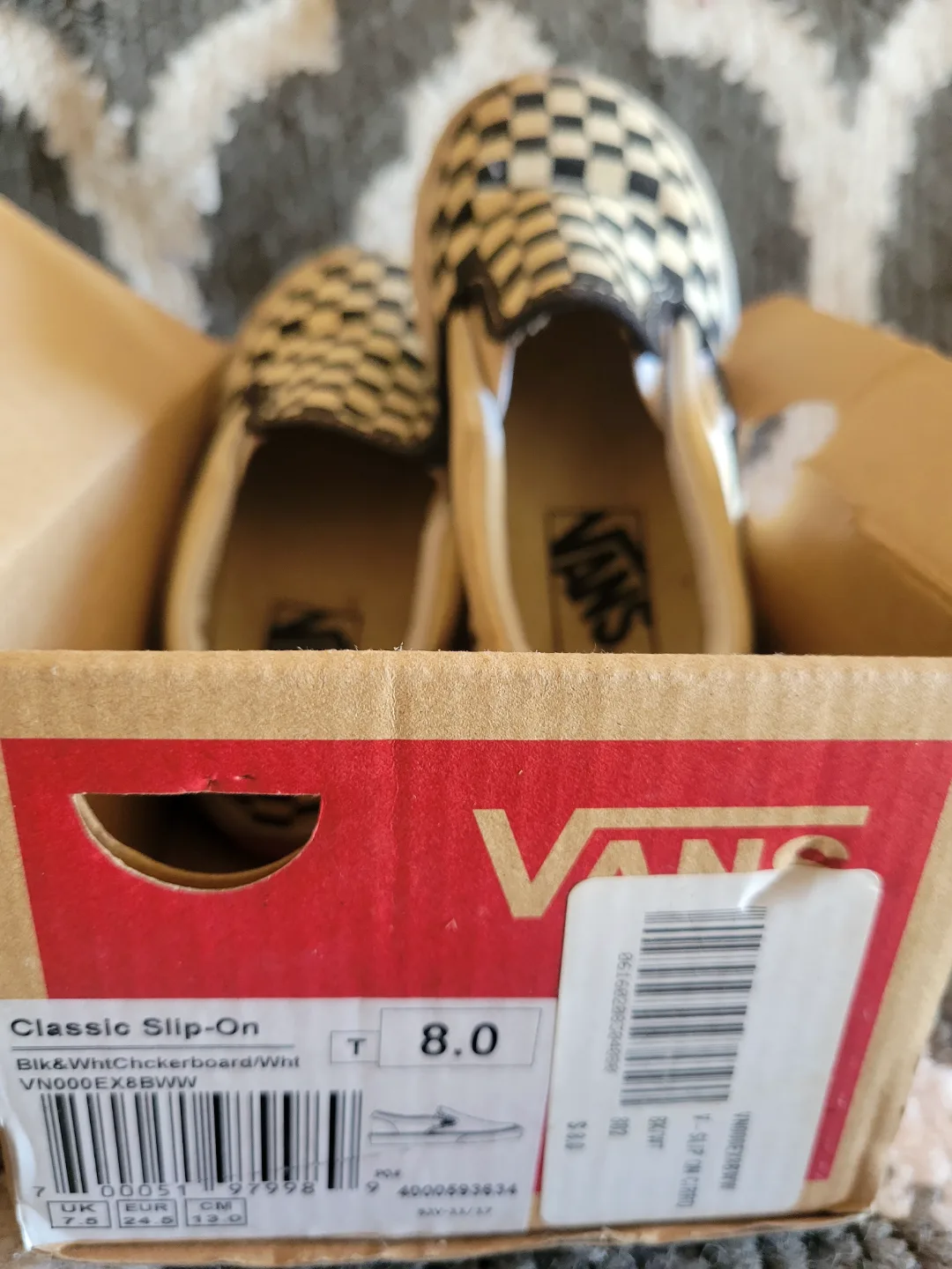 Vans Classic Slip-On Checkerboard Sneakers - Size 8.0 thumbnail