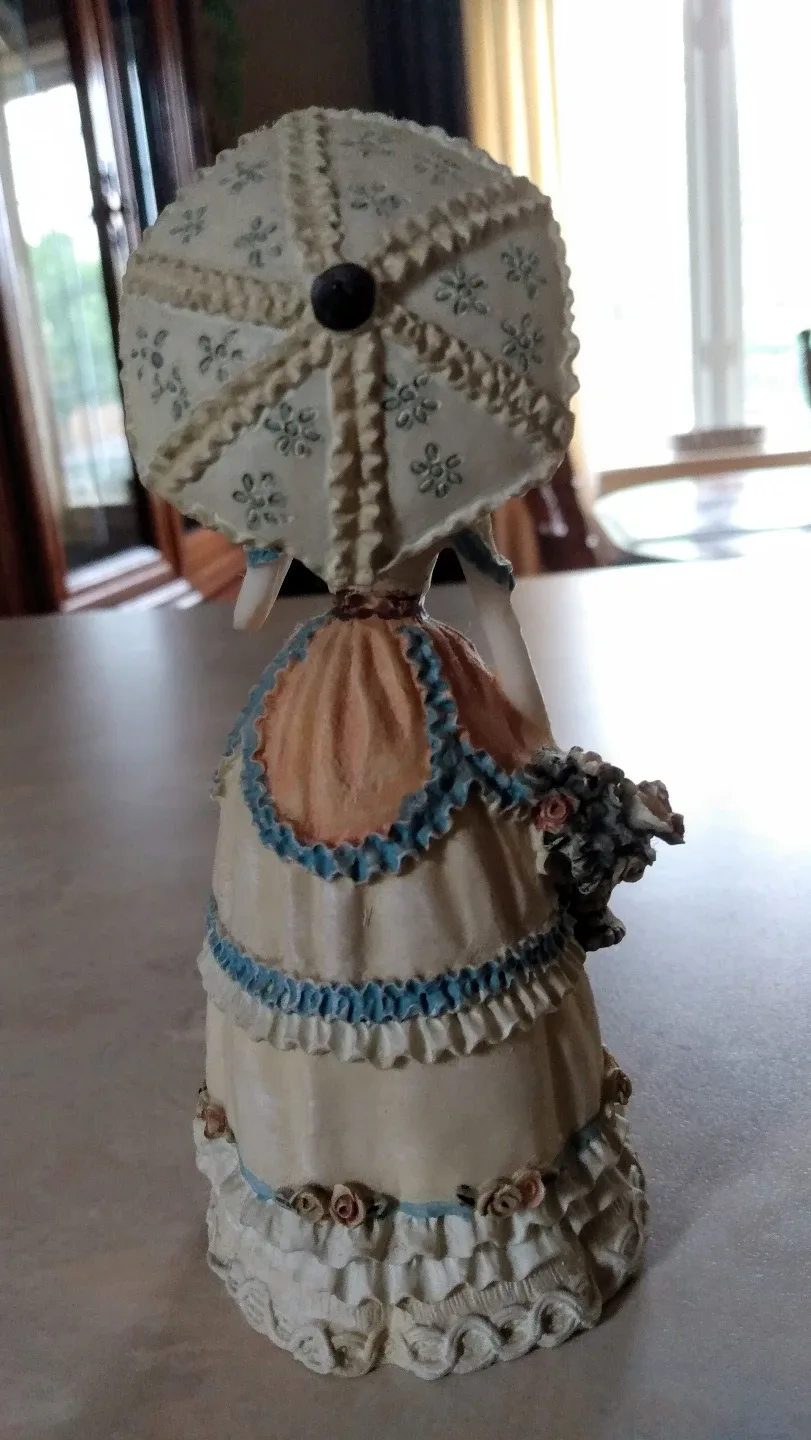 5" Adorable Ceramic Vintage Figurine Lady with Parasol image indicator(3)