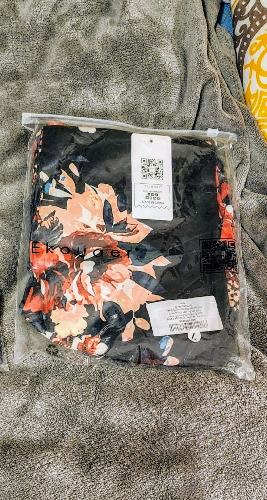 Women's Floral Print Lounge Pants - Size Large