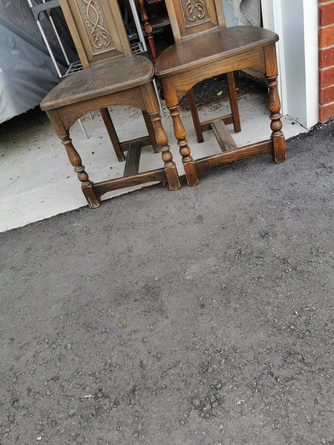 Pair of Antique Carved Wooden Chairs - photo 3