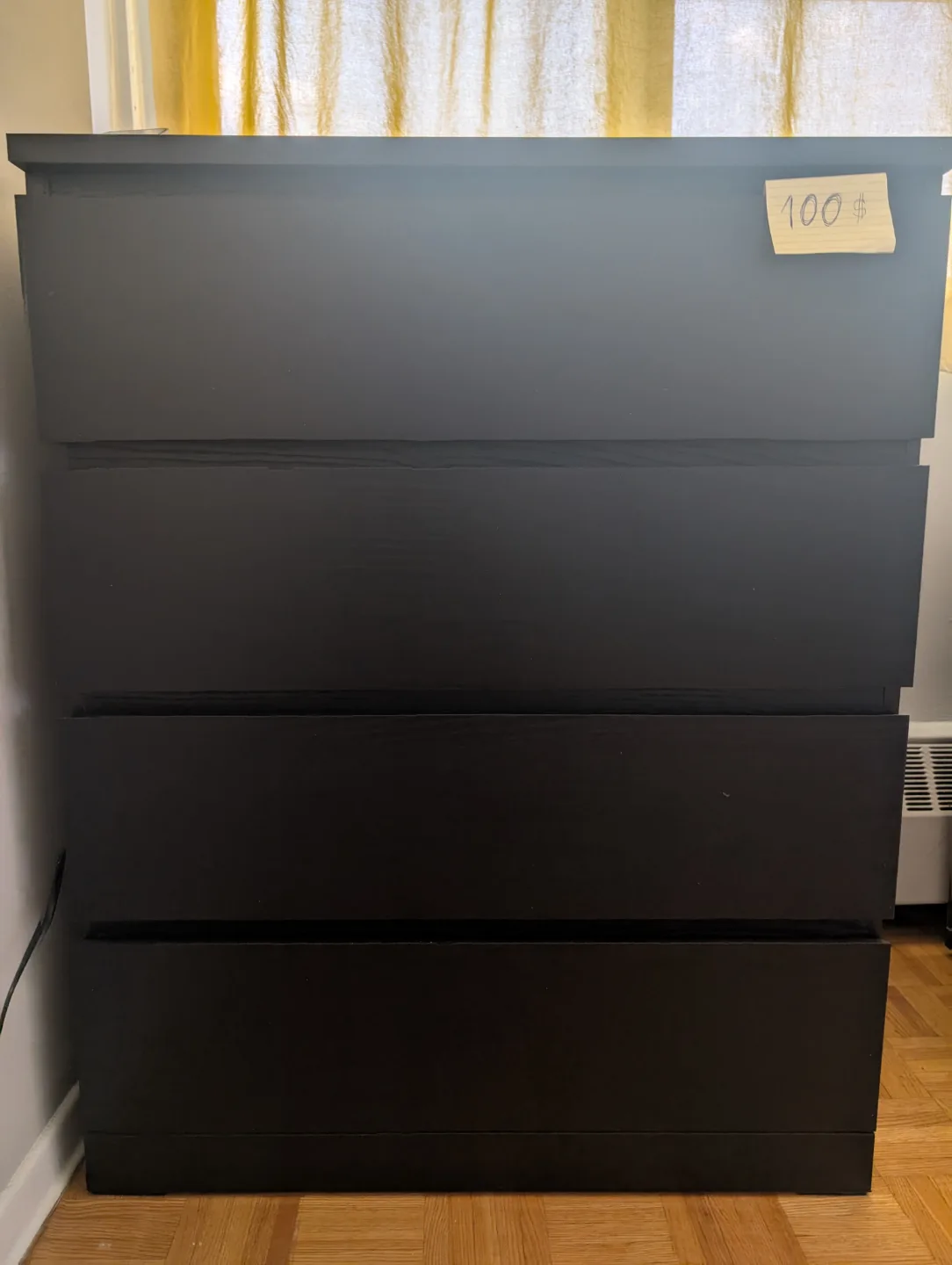 Black four-drawer dresser thumbnail