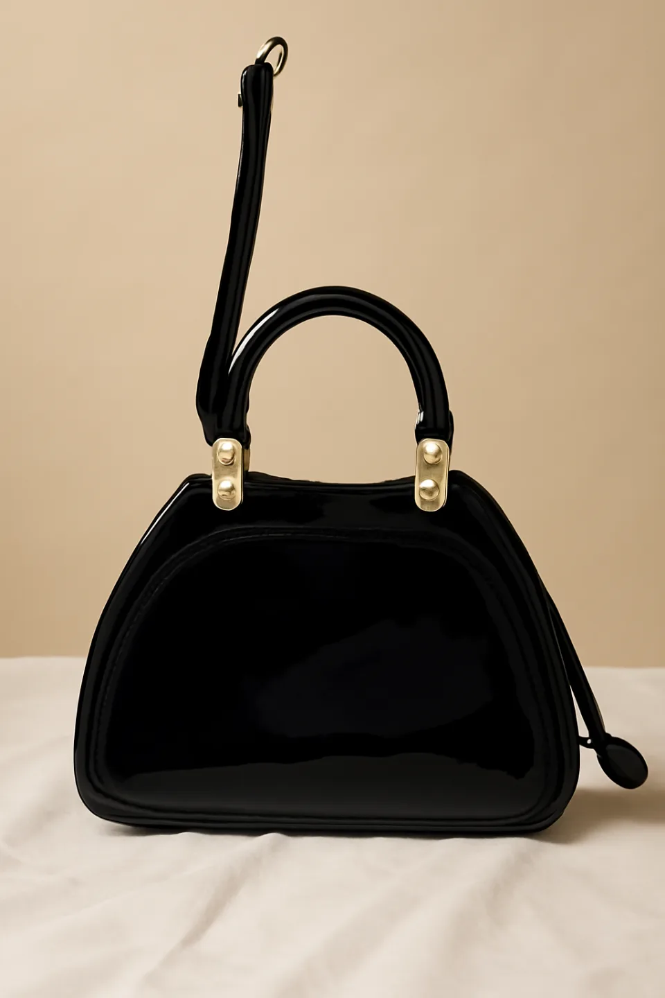 Vintage Black Patent Leather Handbag thumbnail