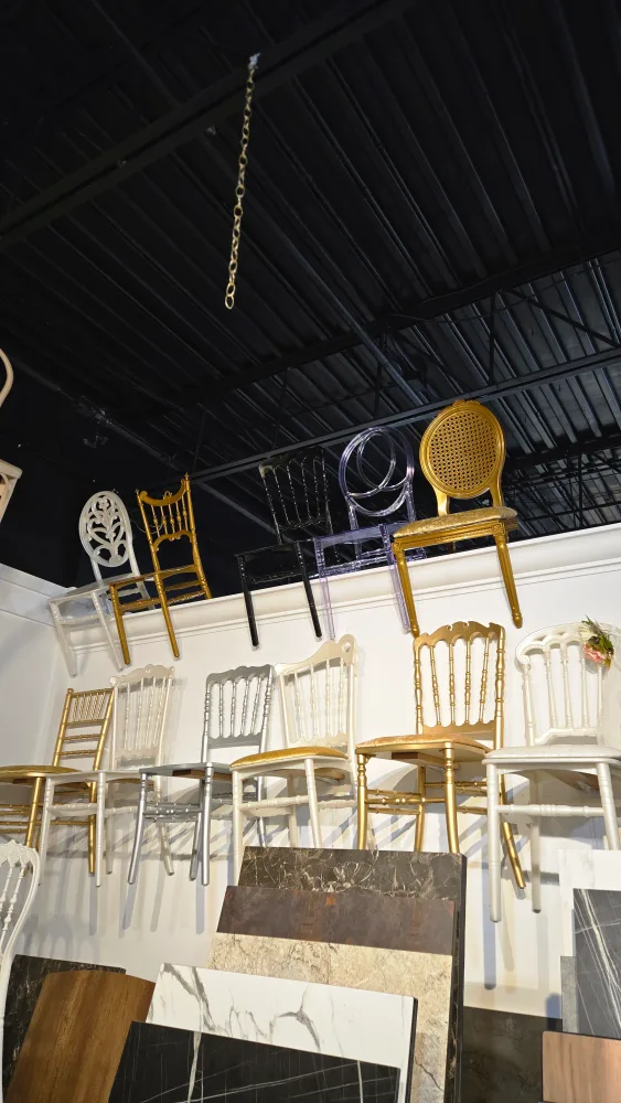 Plastic Chairs - Gold, Silver, White & Clear