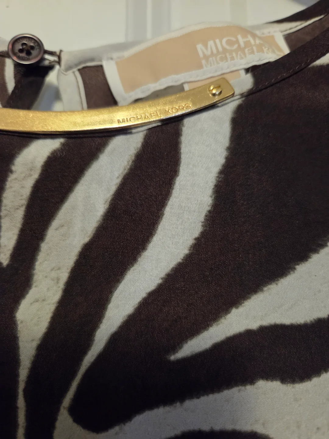 Michael Kors Zebra Print Sleeveless Blouse image indicator(2)