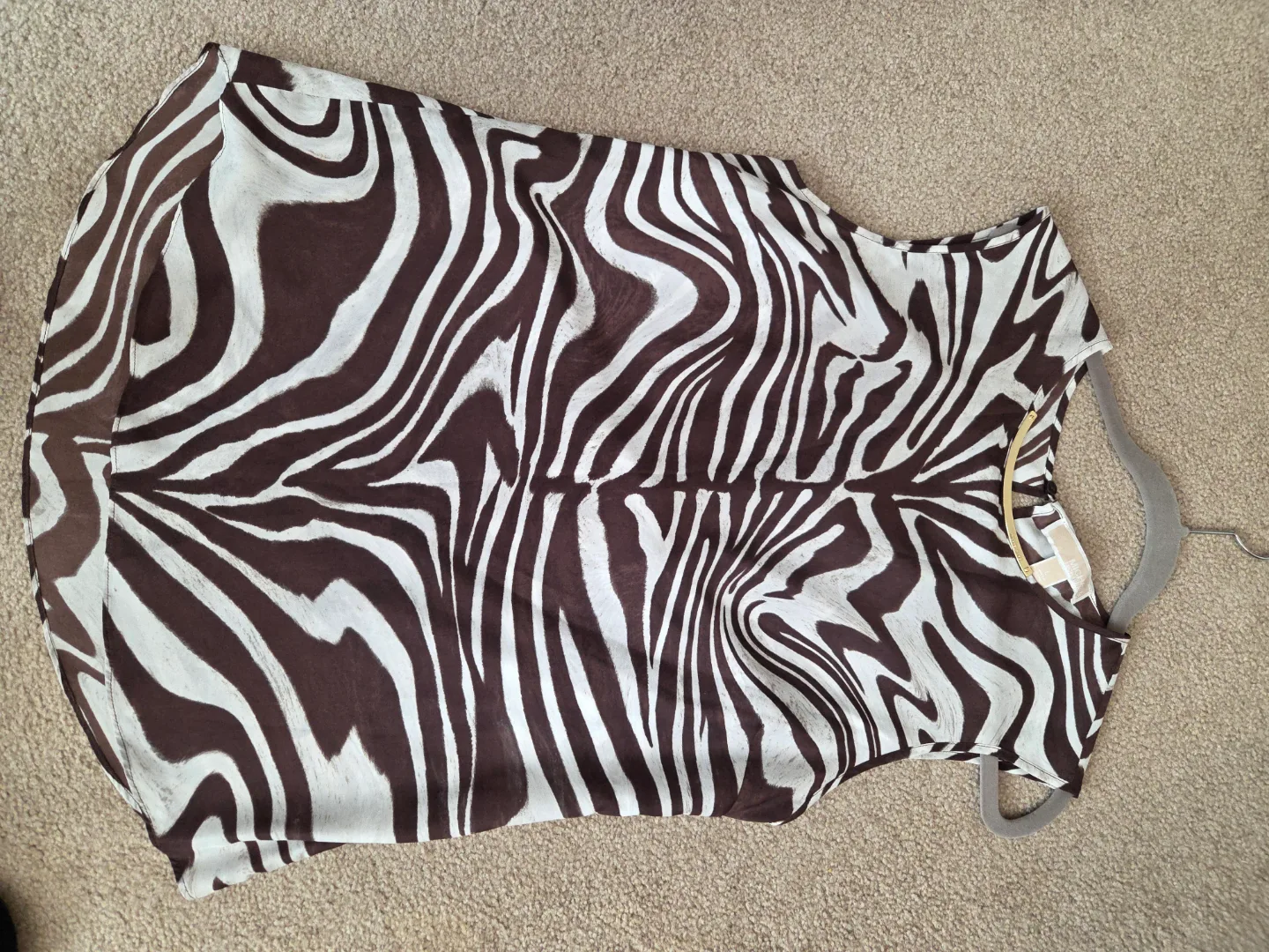 Michael Kors Zebra Print Sleeveless Blouse image indicator(5)