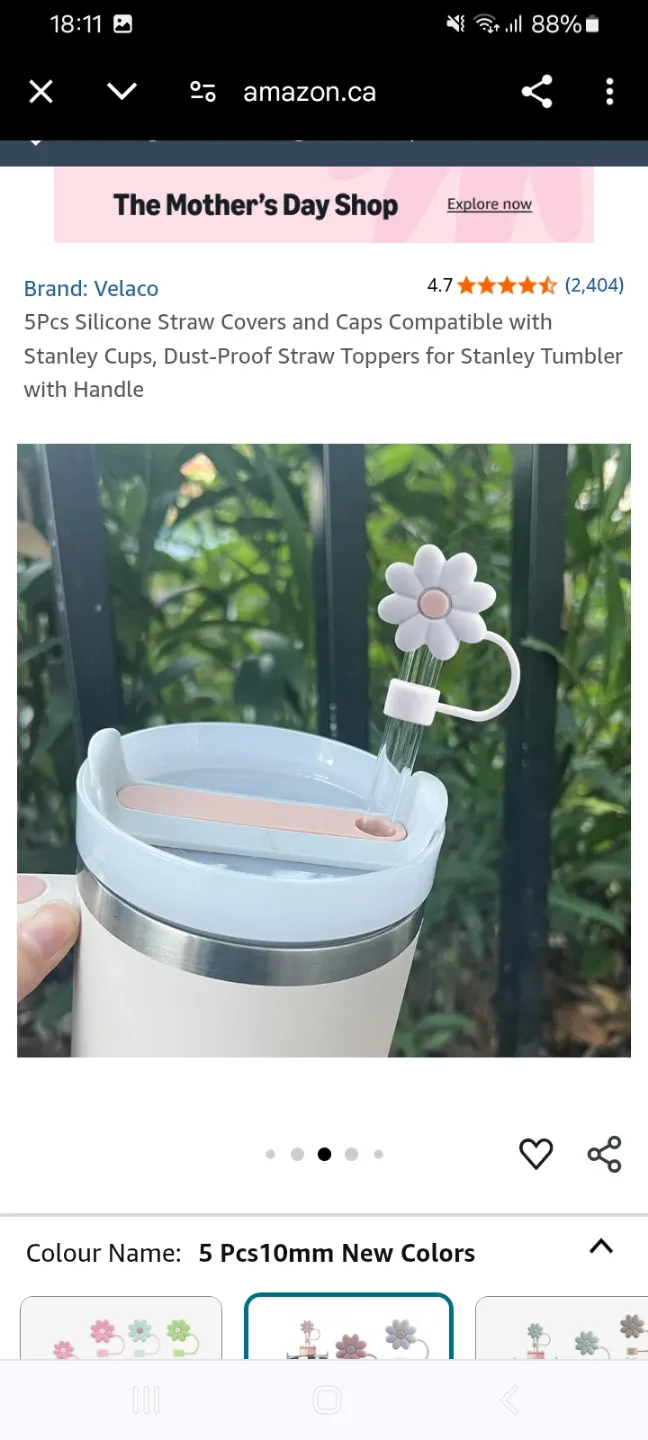Cute flower straw toppers. Silicone straw covers and cap thumbnail