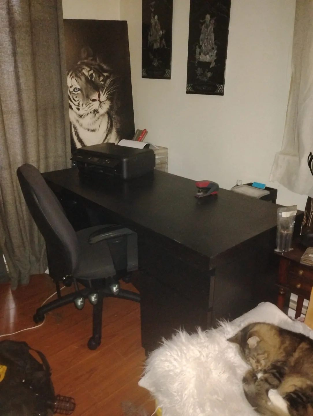 Black Computer Desk with Chair thumbnail