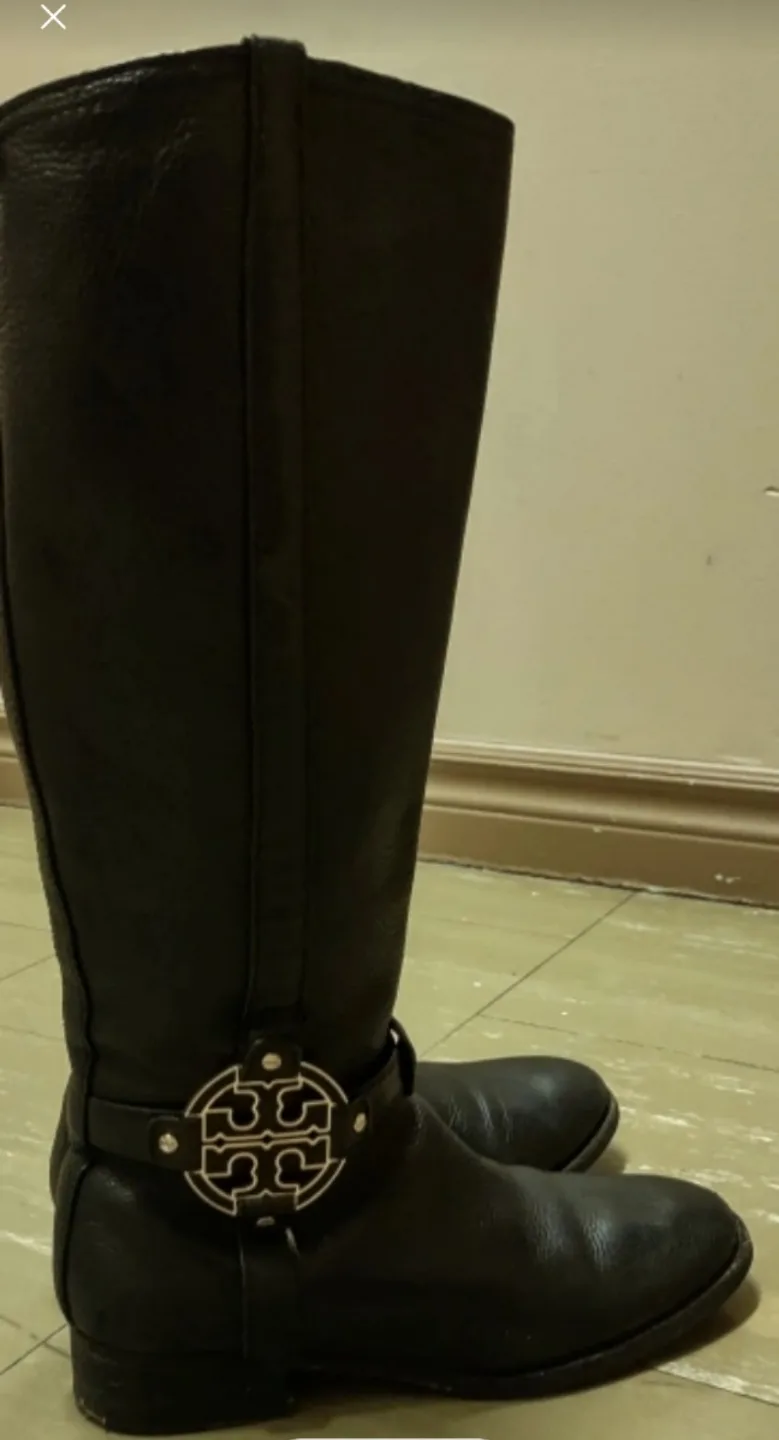 Tory Burch Black Leather Riding Boots image indicator(3)